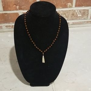 Crystal necklace with Tassel Pendant